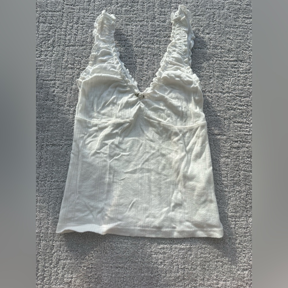 Free people Cream Textured Top